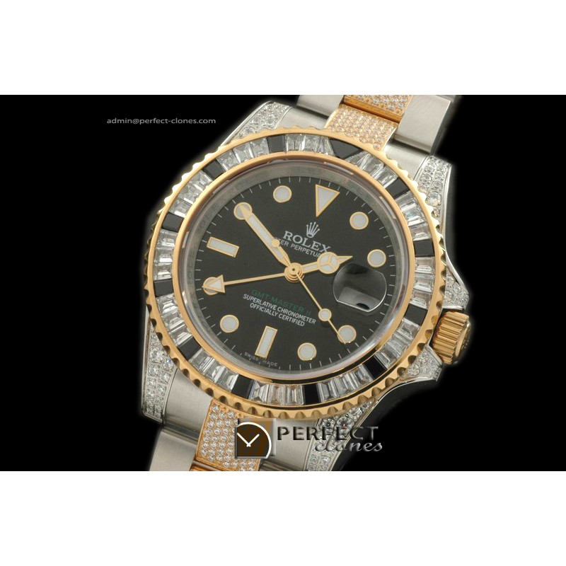 RLGT01014 YG/Diam Anni GMT SS/YG/Diam Black Swiss Eta 2836 GMT