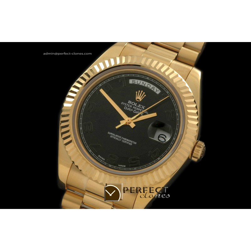 R41DDF00103 YG Pres Fluted All Black Sunray Numeral Asian 3156 V
