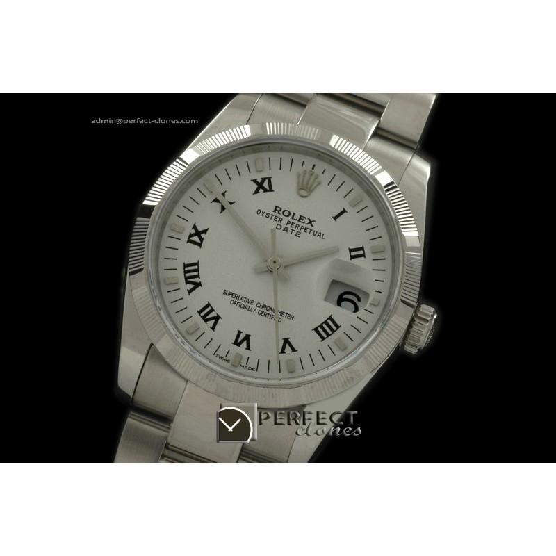 RLOD10001 OysterDate Bark Bez SS/SS White Roman Swiss Eta 2836-2