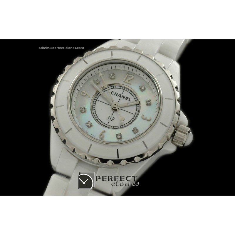 CHA-MI-1001 J12 Mini White Ceramic Japanese Quartz/Boxset