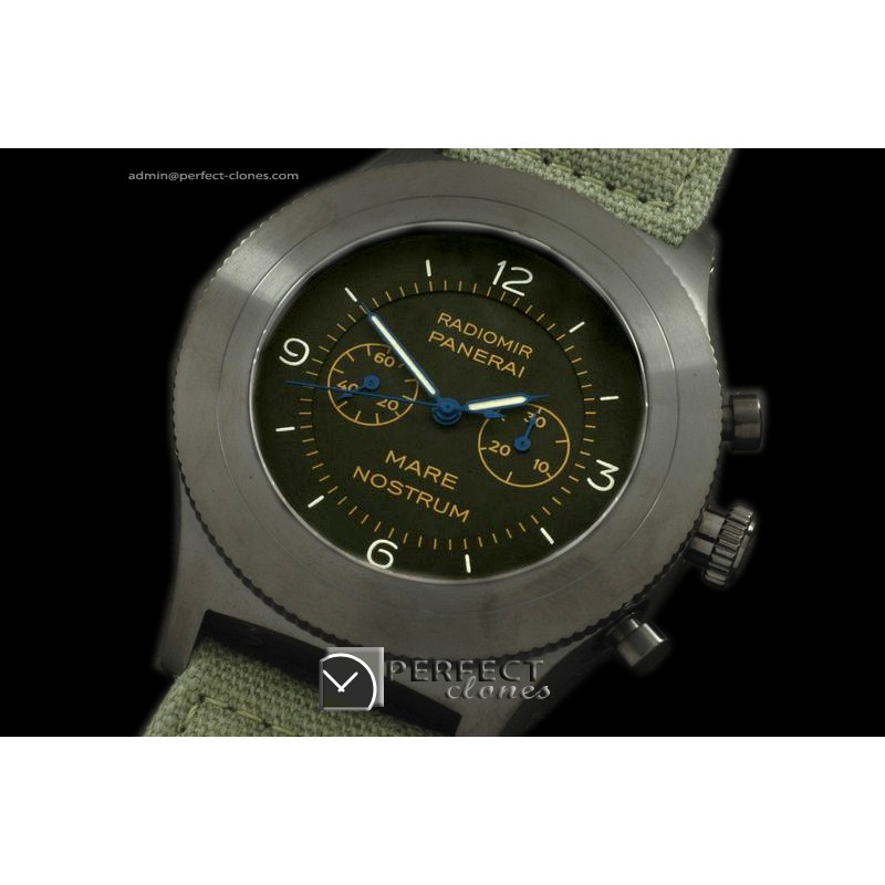 PN30004 Pam 30Mare Nostrum Chrono PVD/LE Blk/Grn Ven 75