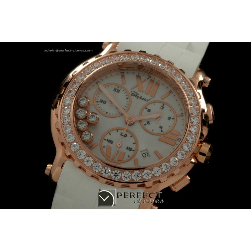 CPSPC1023Happy Sports Chrono RG/RU/Diam M-Wht Swiss Eta Qtz