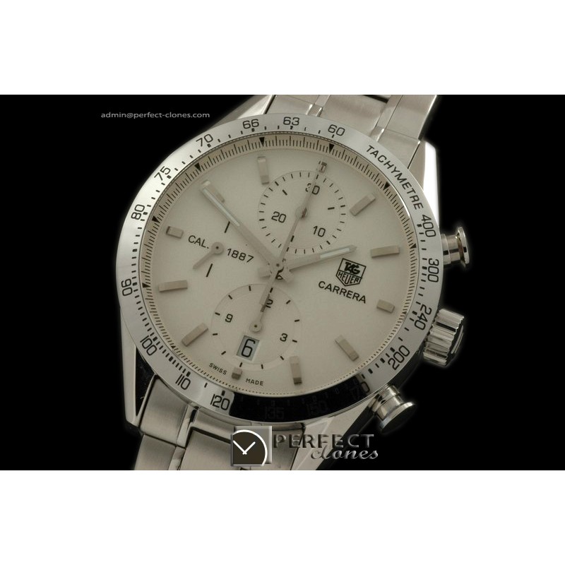 TG10071 Carrera 1887 Automatic Chronograph SS White A-77528800