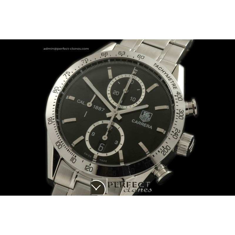 TG10072 Carrera 1887 Automatic Chronograph SS Black A-77528800
