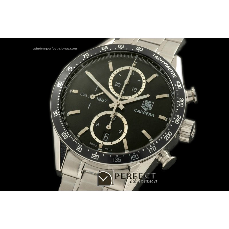 TG10074 Carrera 1887 Automatic Chronograph SS Black A-77528800