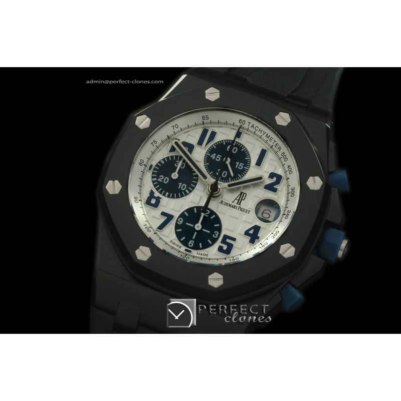 AAP10065 Royal Oak Chronograph PVD/RU Navy White A-775Sec@