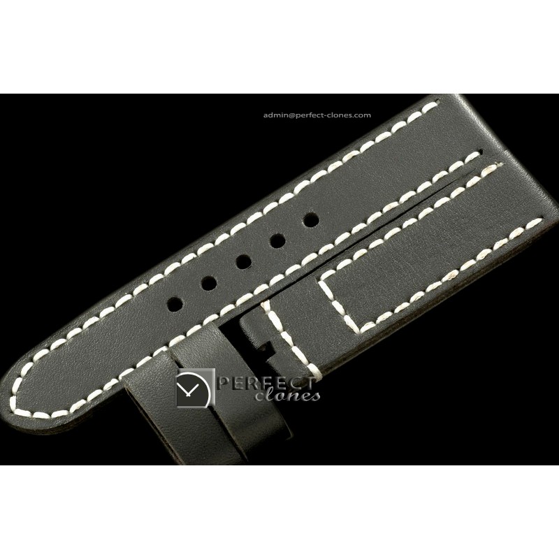 PNA01004 24/22 Calf Leather Blk/Wht Stitches for 44mm Panerai