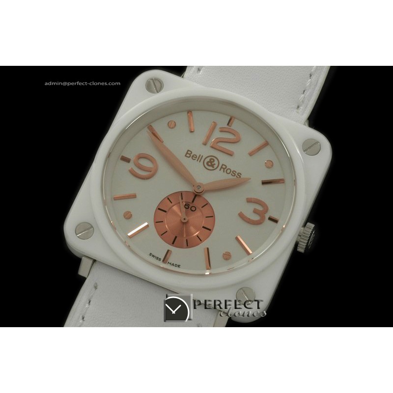 BRS10016 BRS Ceramic/LE White Swiss Qtz