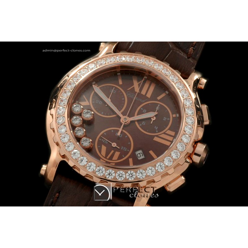 CPSPC10223 Happy Sports Chrono RG/LE/Diam Brown Swiss Eta Qtz