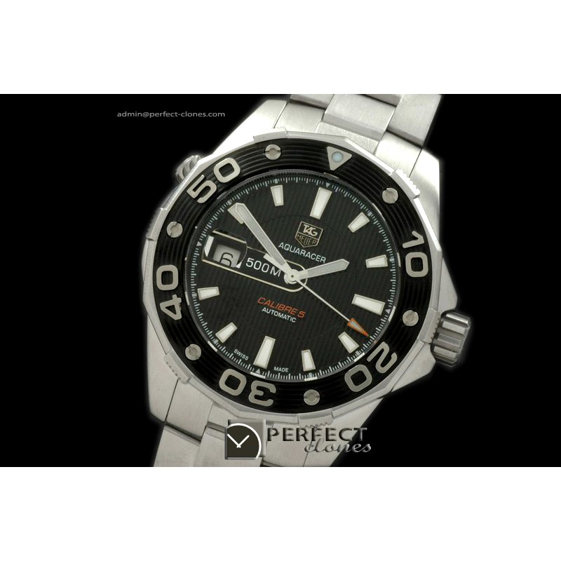 TGAQ01007 Aquaracer 500m Automatic SS/SS Black Asian 2824