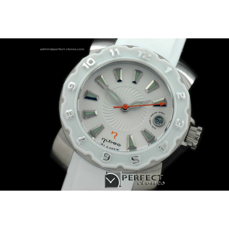 NU10001 Ladies Automatic SS/RU White Jap Quartz