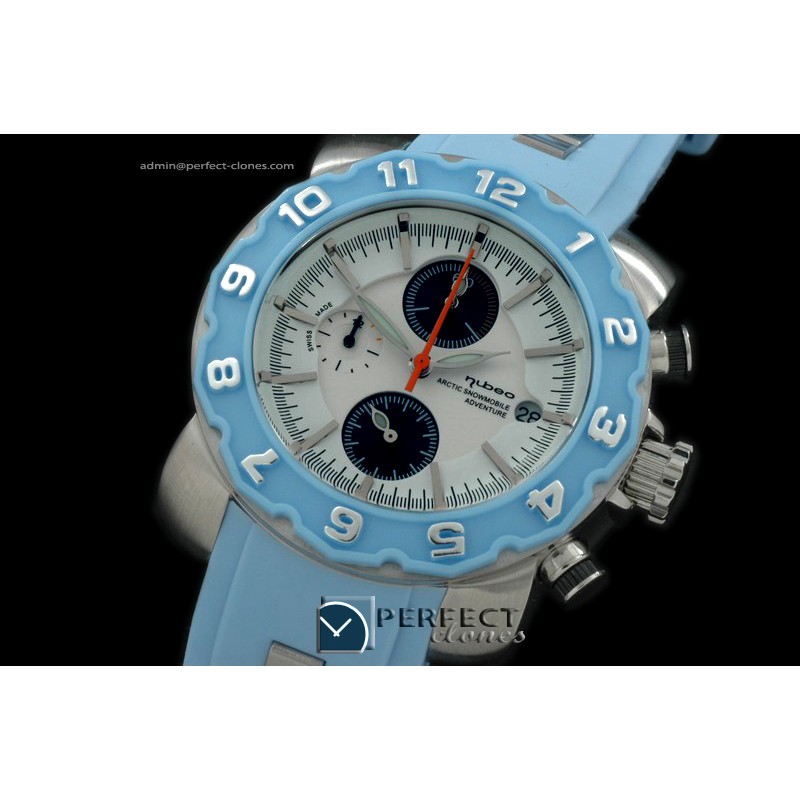 NU10015 Mens Automatic Chrono SS/RU White Jap Quartz Chrono
