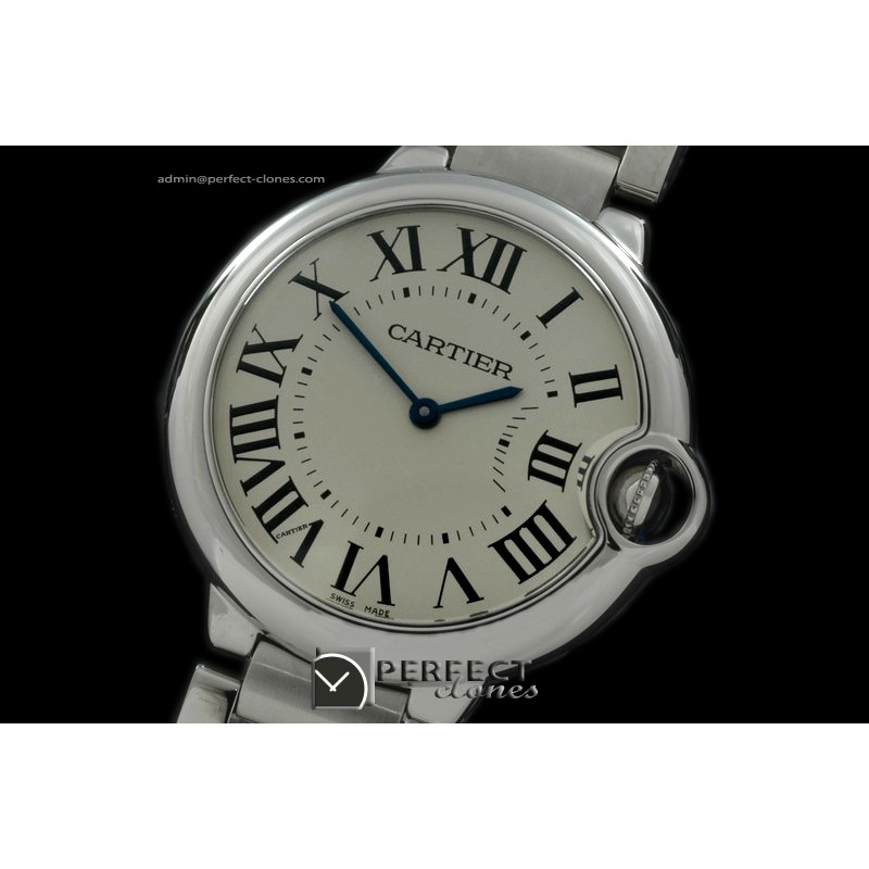 CARBA00501 Ballon Bleu de Cartier Mid SS/SS White Swiss Quartz