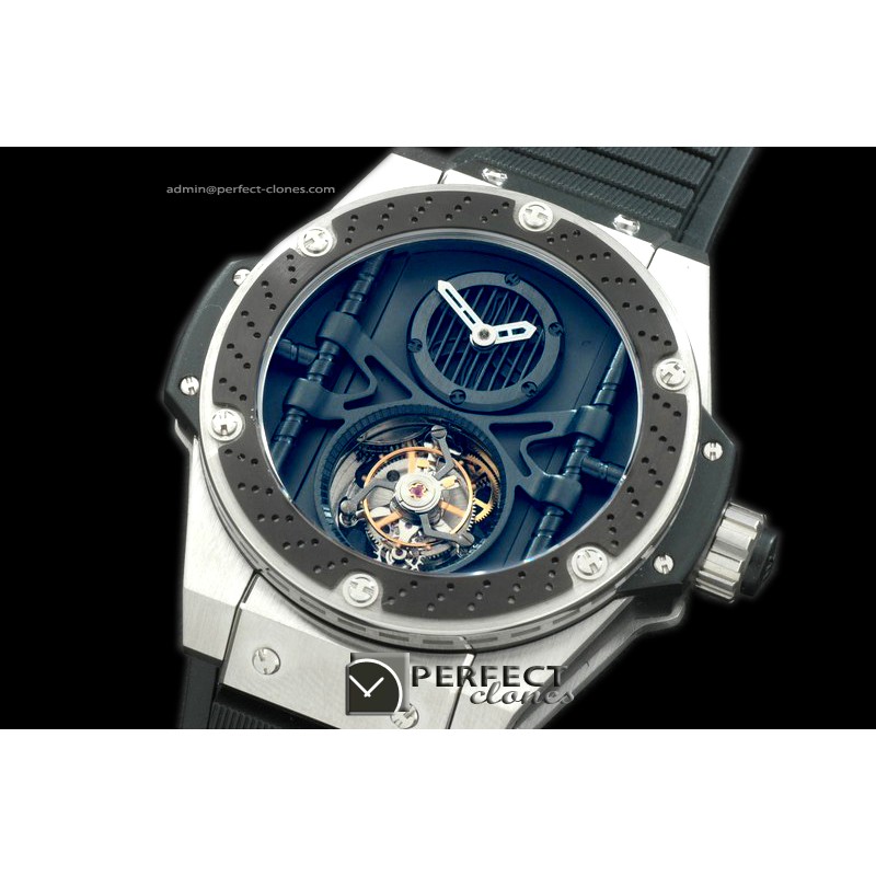 HBKPT10006 King Power Tourbillon SS/RU Black Flying Tourbil