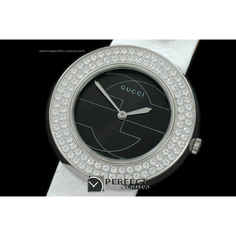GU00262 U Play Mid Size SS/LE Blk / Diam Jap Quartz