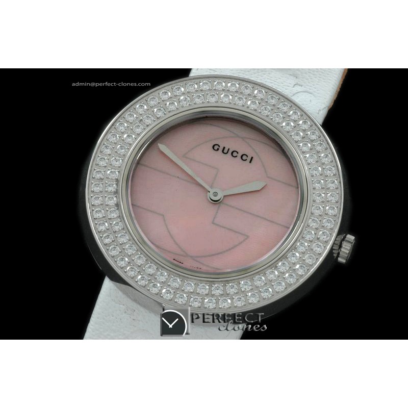 GU00263 U Play Mid Size SS/LE MOP Pink / Diam Jap Quartz