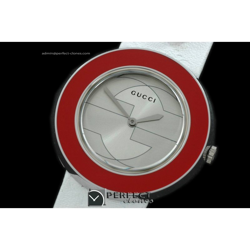 GU00251R U Play Mid Size SS/LE Wht / Red Jap Quartz