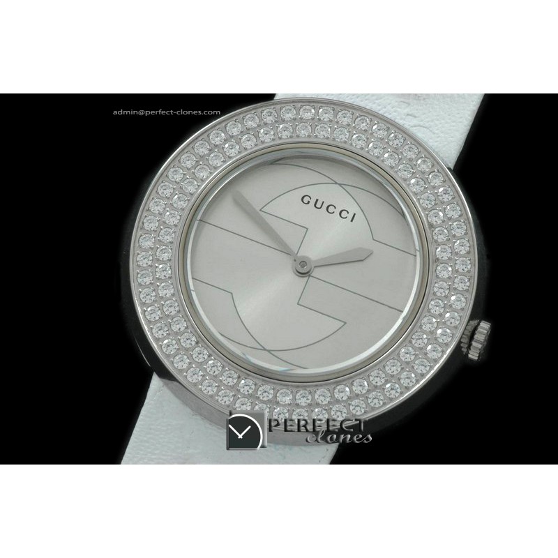GU00261 U Play Mid Size SS/LE Wht / Diam Jap Quartz