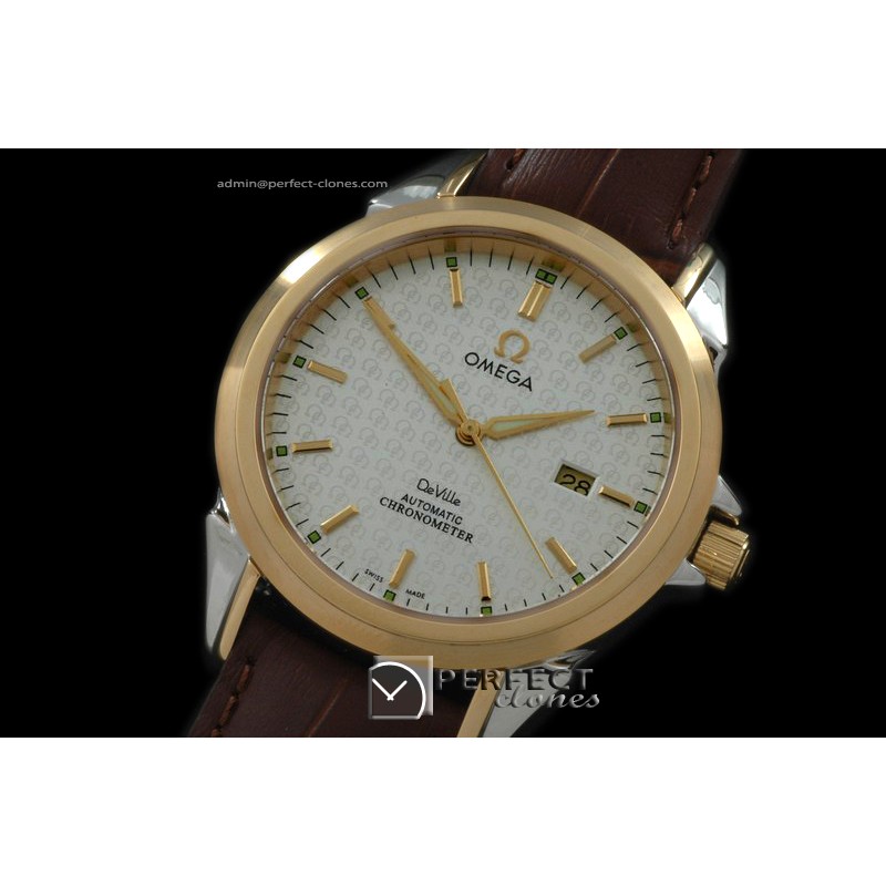 OMDE00114 Deville SS/YG/LE White Insginia Asian 2824 28800bph