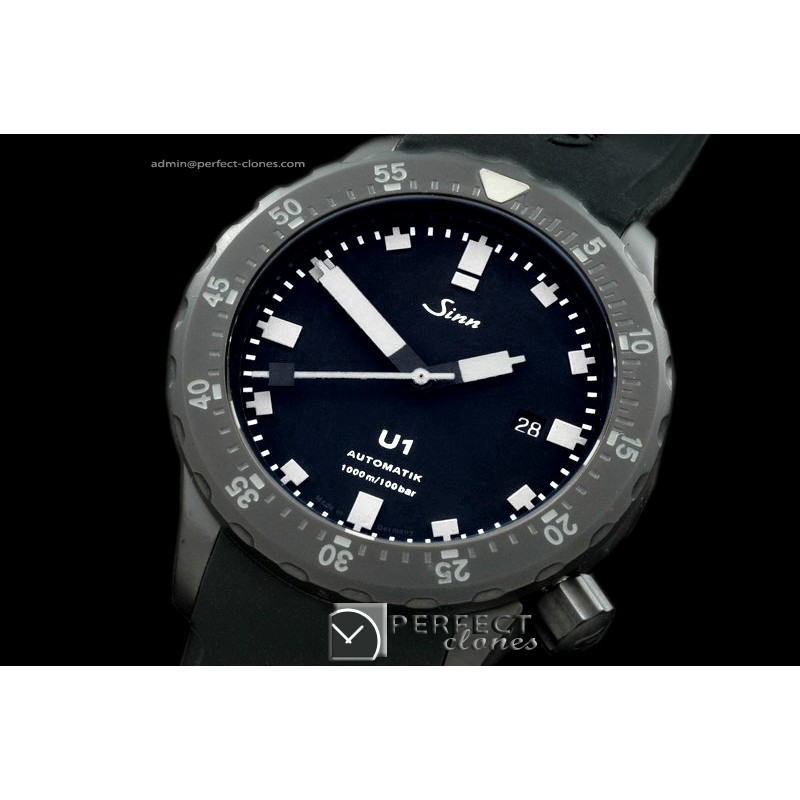 SI01009 U-Black Automatic SS/RU Black Swiss Eta 2836