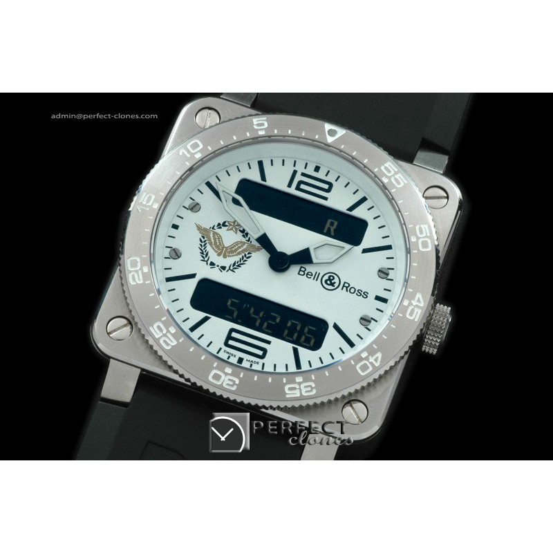 BR03TA-01001 BR03 Type Aviation SS/RU White Swiss Eta Qtz