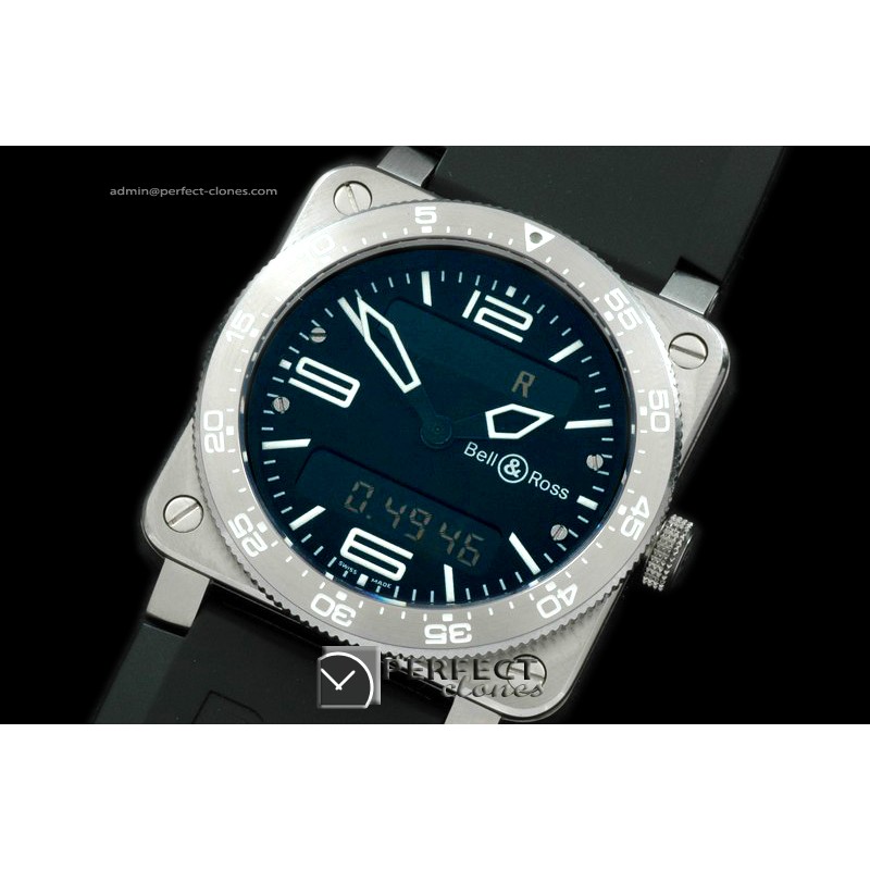 BR03TA-01002 BR03 Type Aviation SS/RU Black Swiss Eta Qtz