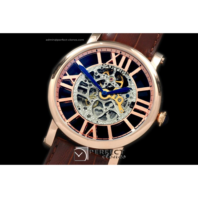 CARDC10022 Ronde De Cartier RG/LE Skeleton Asian 2813 21J H/W