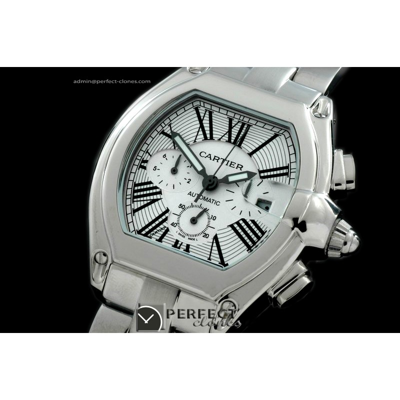 CARR01101 Roadster XL Chrono SS/SS White Roman Asian 2813 21J