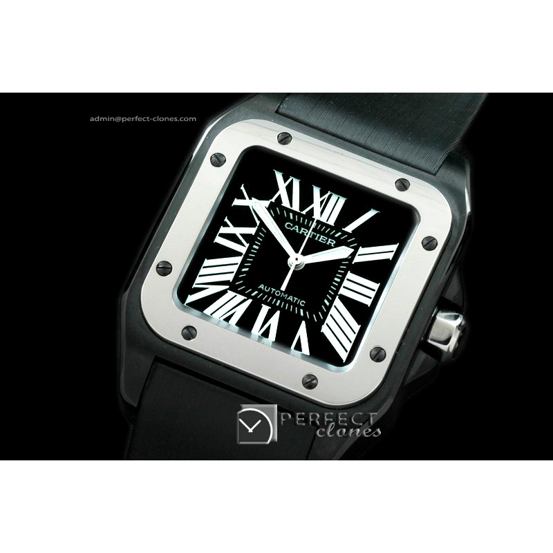 CARS00076 Santos 10Mid DLC/TI/NY Black Swiss Eta 2671 U