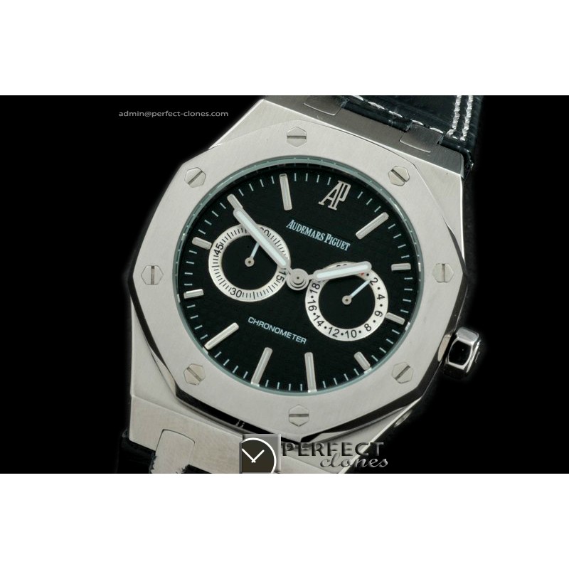 APROC10001 Royal Oak Calender SS/LE Black Jap Quartz