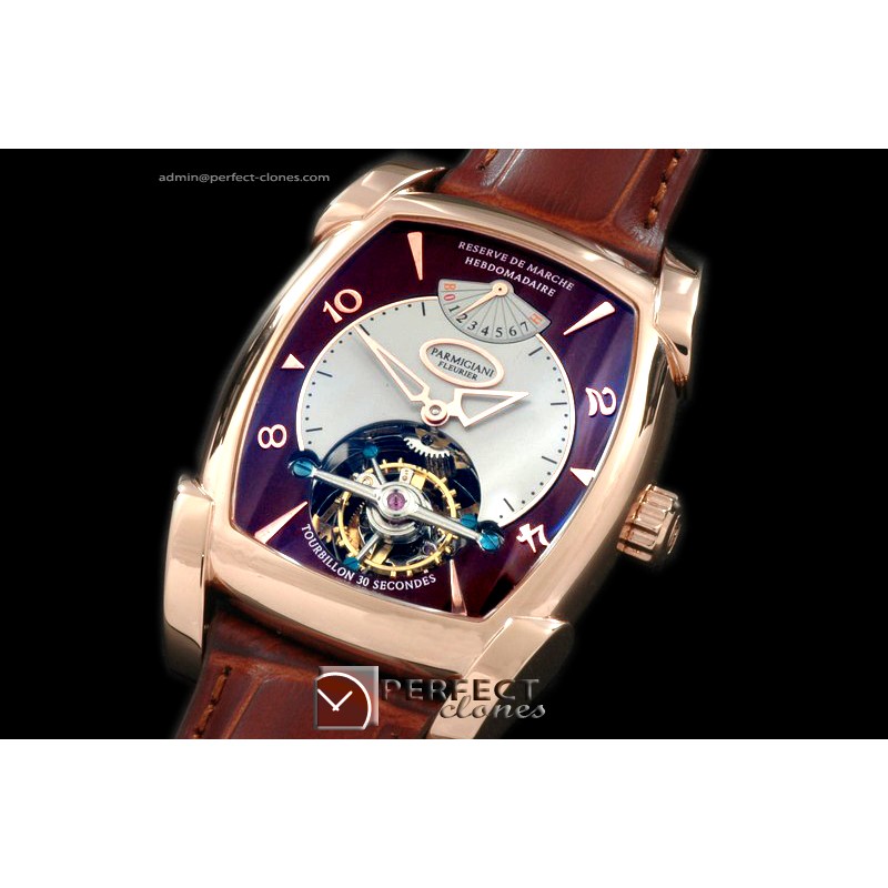 PG00106 Forma XL Hebdomadarie Tourbillon RG/LE Brn Tourbillon