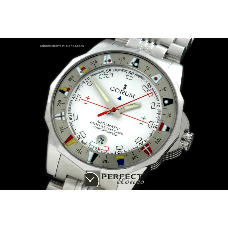 CO10011 Admiral's Cup SS White Swiss Eta 2824-2
