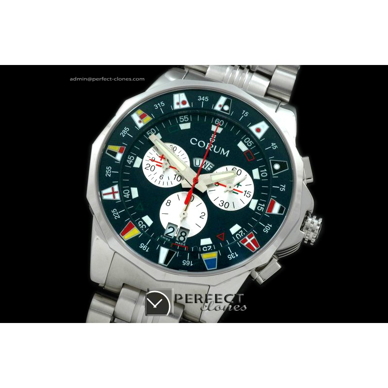 CO10206 Admiral's Cup Chronograph SS/SS Blue/Wht Swiss Eta Qtz
