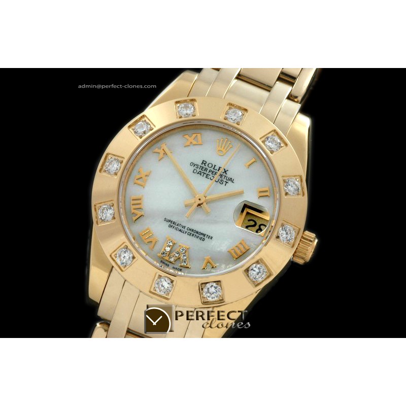RLMPmF01116 FG 12 Diam Bez M-White Roman Swiss Eta 2836-2