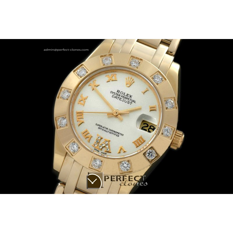 RLMPmF01111 FG 12 Diam Bez White Roman Swiss Eta 2836-2