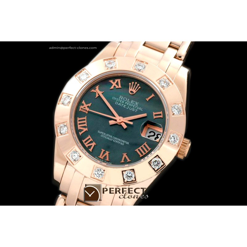 RLMPmR01103 FG 12 Diam Bez MOP Black Roman Swiss Eta 2836-2