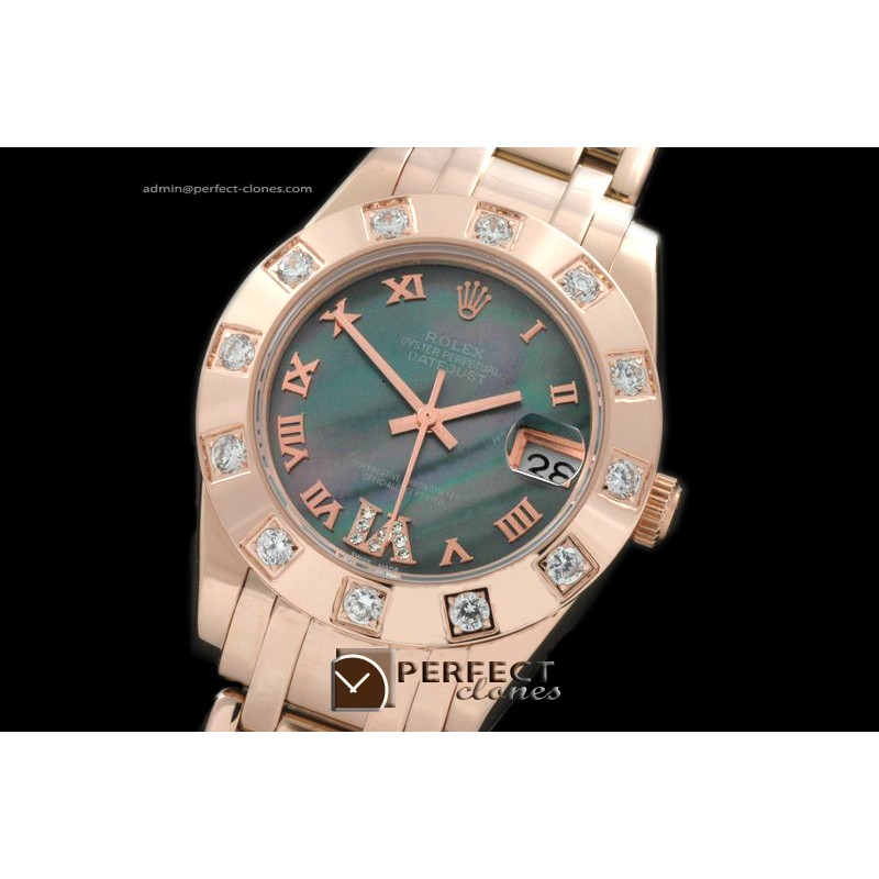 RLMPmR01118 FG 12 Diam Bez M-Green Roman Swiss Eta 2836-2