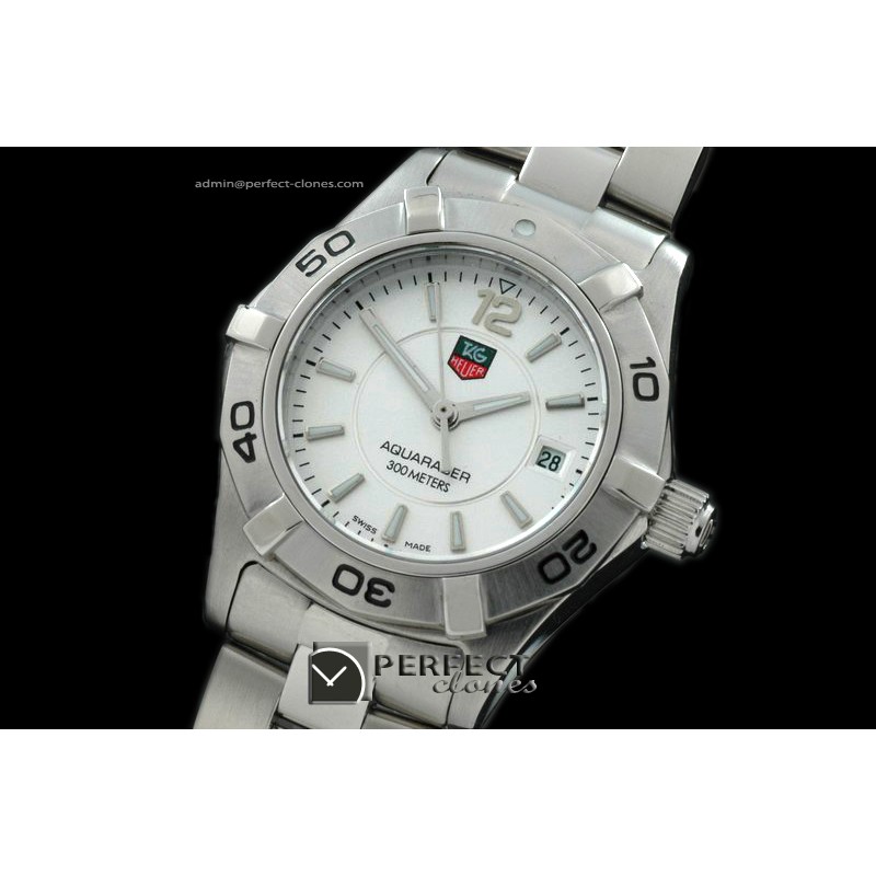 TGAQL10001 Aqracer Ladies SS/SS White Stk S-Qtz