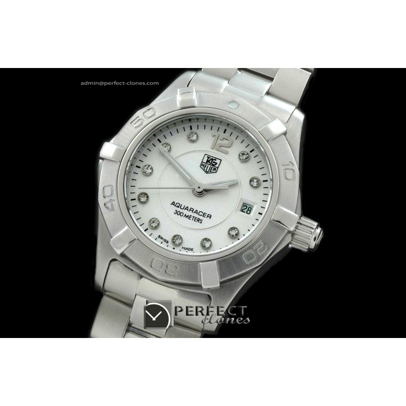 TGAQL10011 Aqracer Ladies SS/SS White Diam S-Qtz