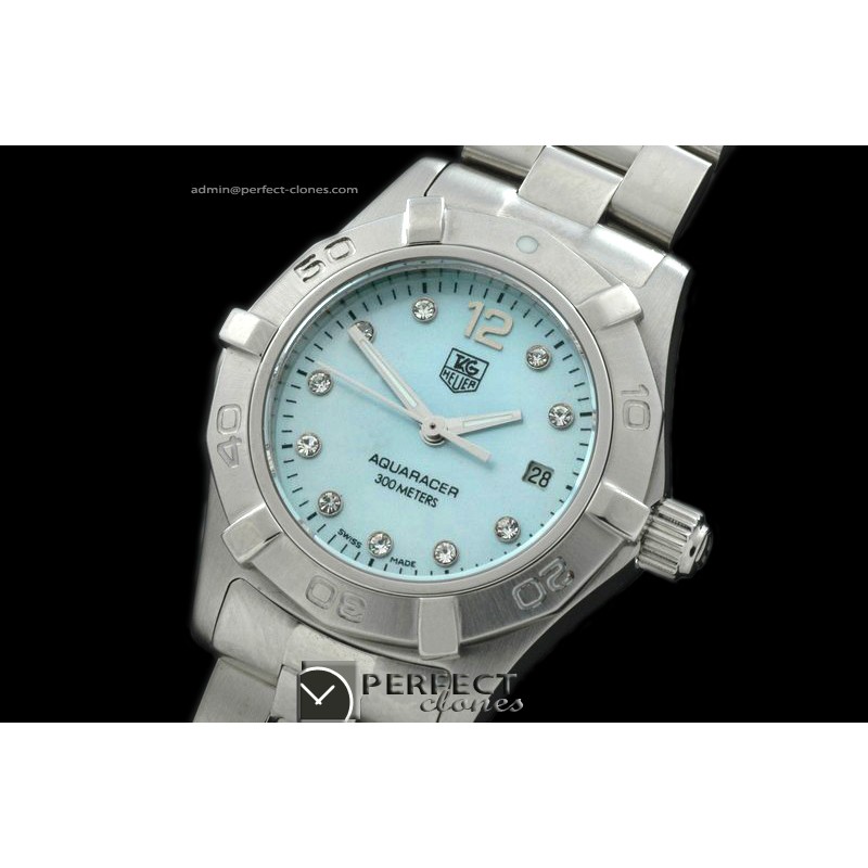 TGAQL10017 Aqracer Ladies SS/SS MOP Light Blue Diam S-