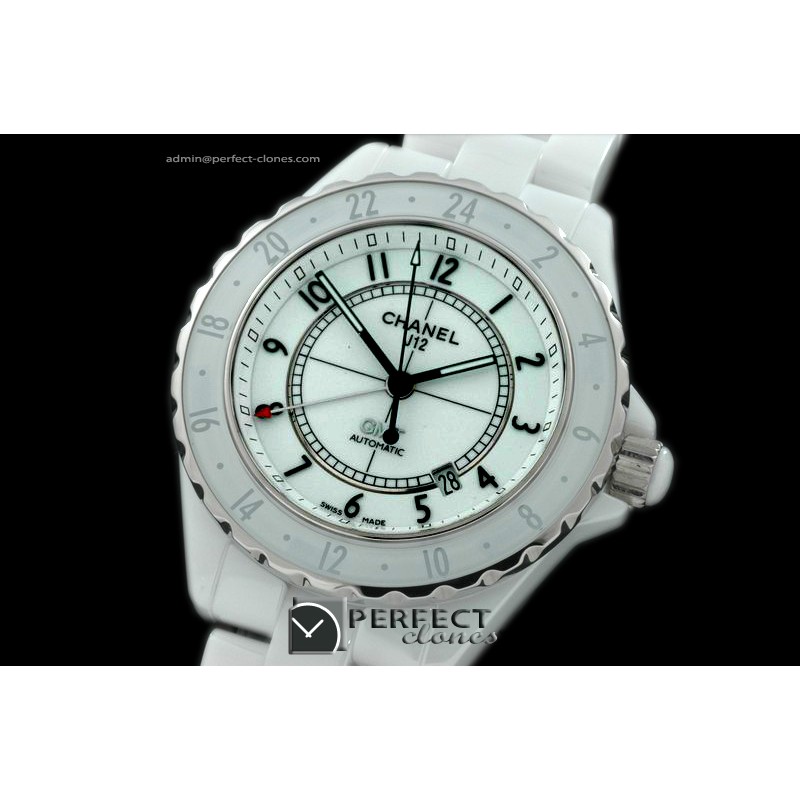 CHA01041 J12 Oversize GMT White Ceramic Diamonds Asia 2813 21J c