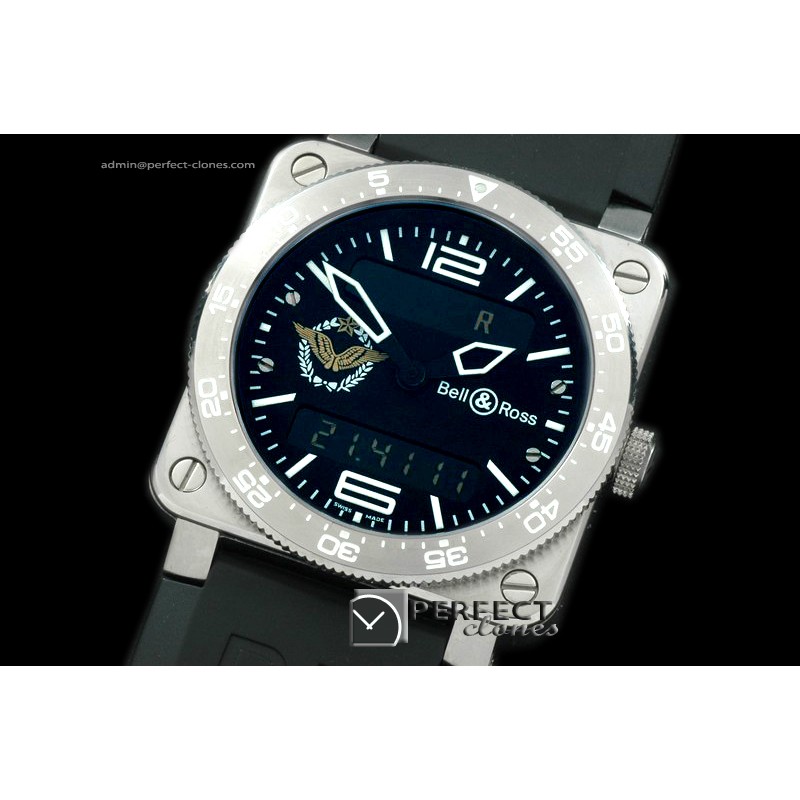 BR03TA-01006 BR03 Type Aviation SS/RU Black Swiss Eta Qtz