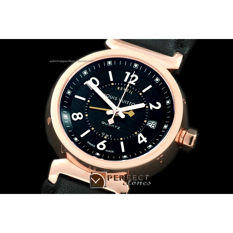 LVTBXL1007 Mid Size/XL Ladies Tambour GMT RG/LE Black Jap Quartz