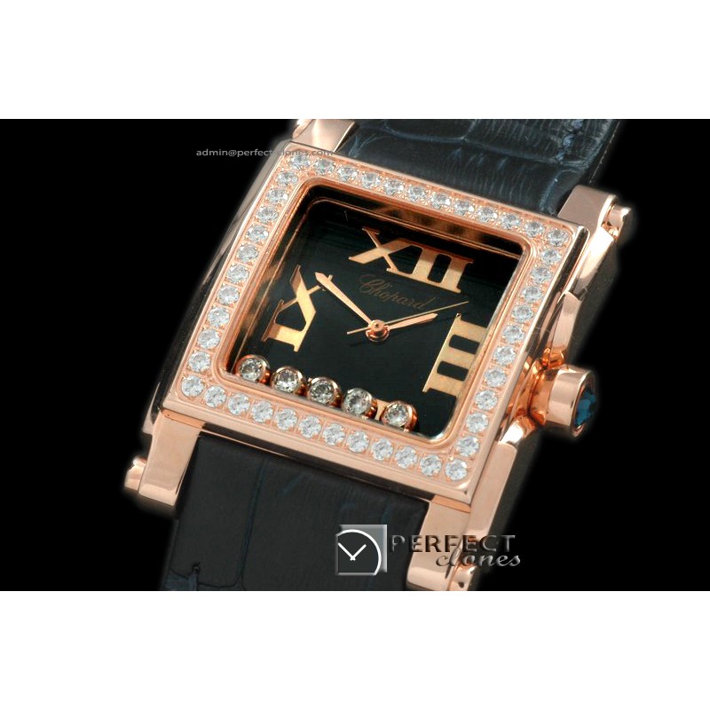 CP00018 Happy Sports Square RG/LE Black Swiss Quartz