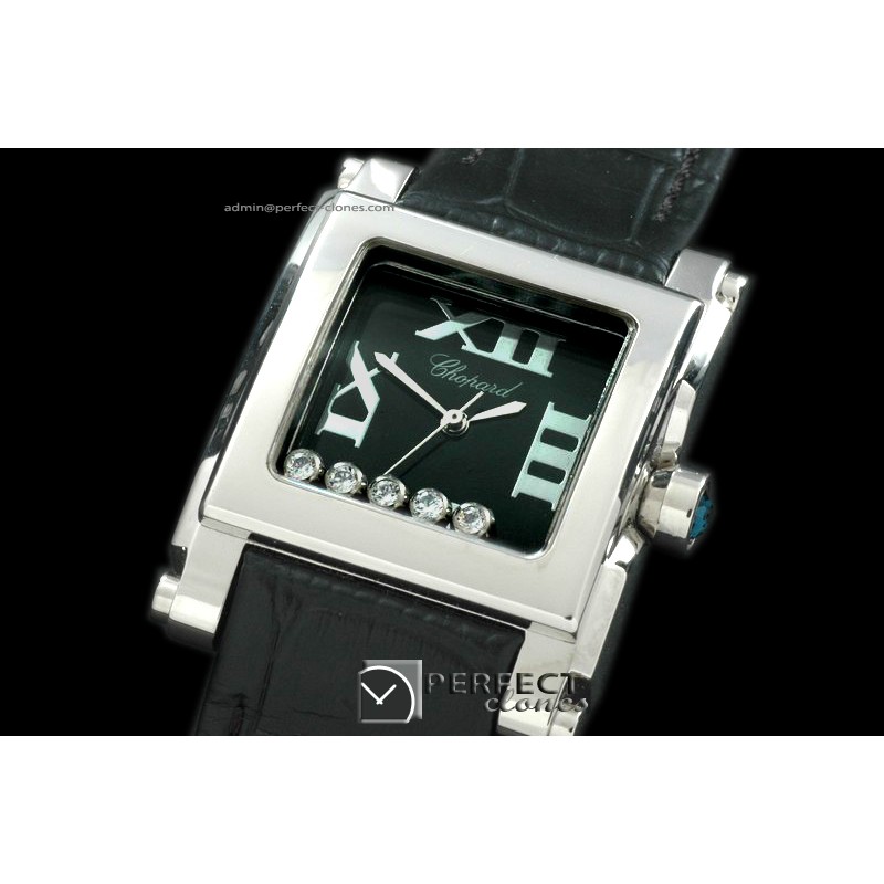 CP00003 Happy Sports Square SS/LE Black Swiss Quartz