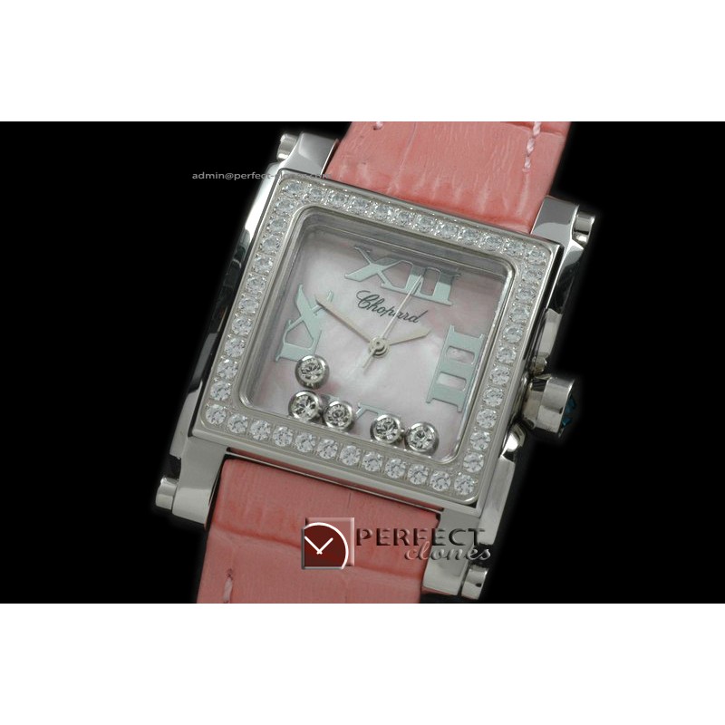 CP00012 Happy Sports Square SS/LE MOP Pink Swiss Quartz