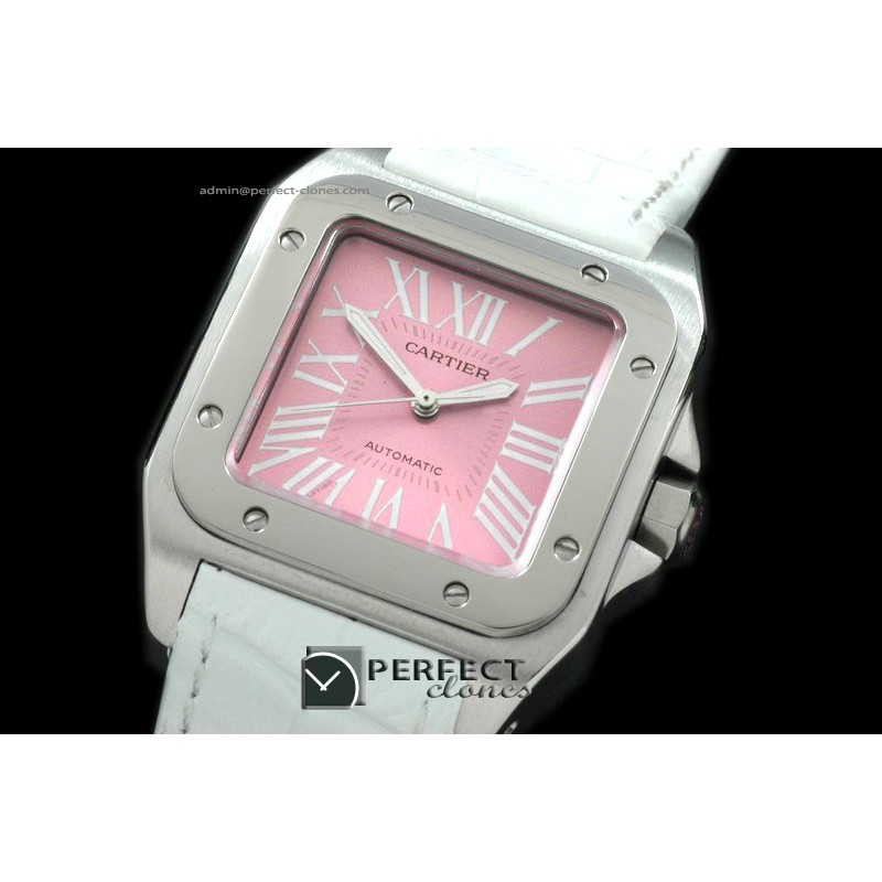 CARS00042WT Santos 10Mid SS/LE Pink Swiss Eta 2671