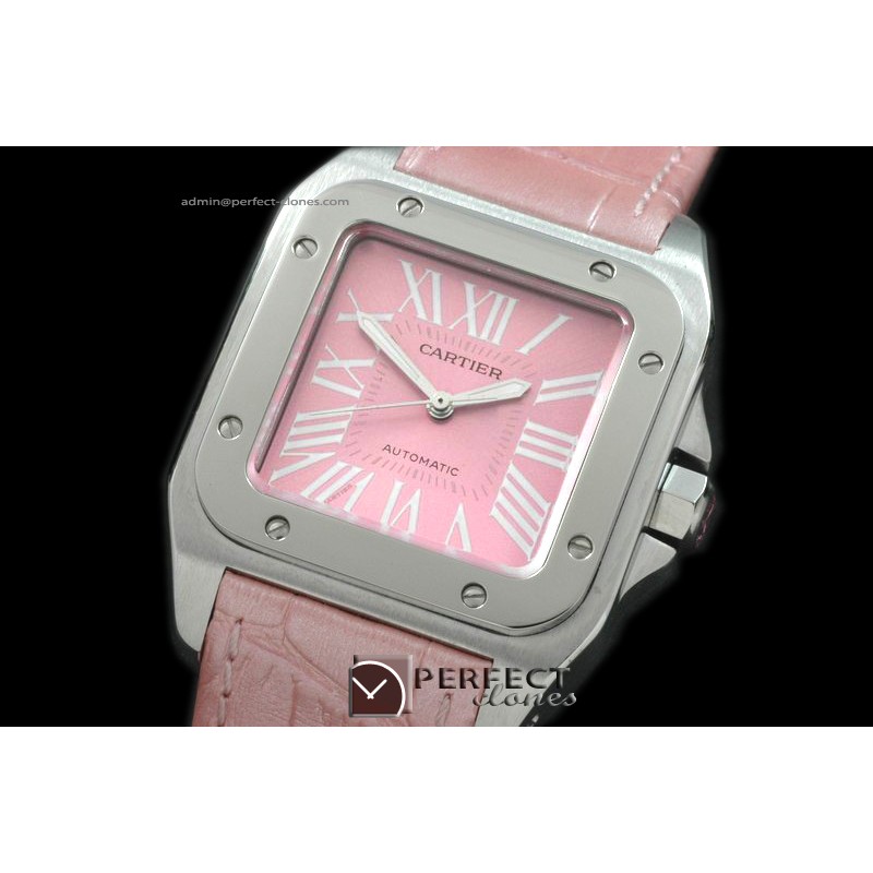 CARS00042PK Santos 10Mid SS/LE Pink Swiss Eta 2671
