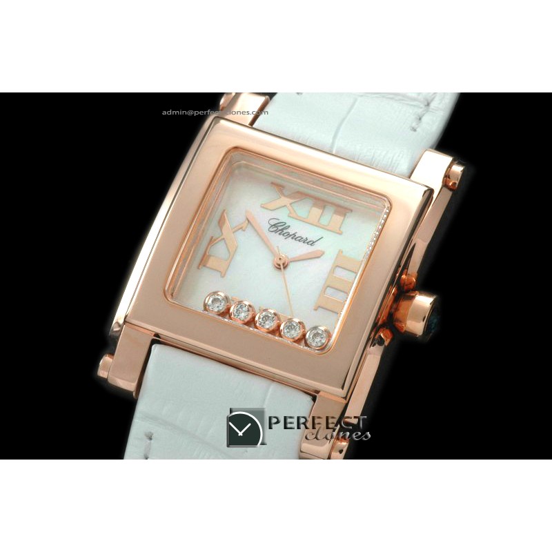 CP00006 Happy Sports Square RG/LE MOP White Swiss Quartz