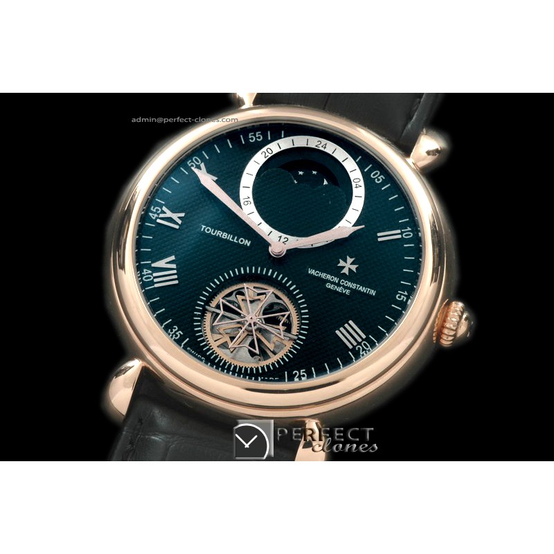 VCM10017 Malte Tourbillon/Moon Phase RG/LE Black Asian 2813